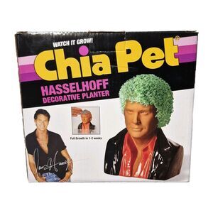 ​Chia Pet David Hasselhoff Decorative Planter NIB Knight Rider Baywatch Gift